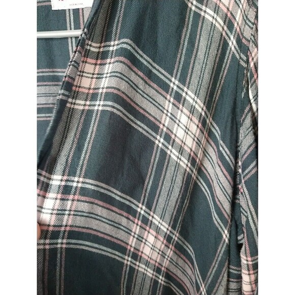 Justice Girls Open Roll Tab Plaid Waterfall Shawl. Size 18 - Picture 3 of 11